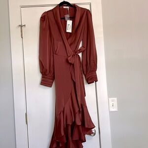Bronze wrap dress